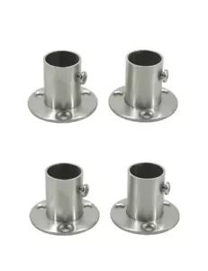 Stainless Steel Closet Wardrobe Rod Holder Socket End Support Bracket Flange For - Picture 1 of 1