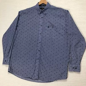 George Strait Wrangler Button Down Shirt Geometric Print Long Sleeve XL - Picture 1 of 7