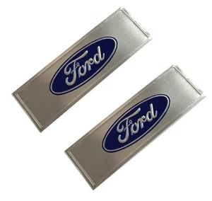 68-77 Bronco 64-66 Mustang Aluminum Door Sill Step Plates Decals Emblems Pair - Foto 1 di 1