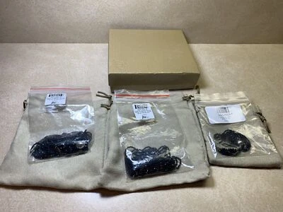 Lote de brazaletes de plata esterlina con cuentas facetadas de 2 mm de collar de espinela negra Foto 1 de 4