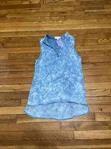 Cloth & Stone Anthropologie Acid Wash Denim Blouse Tank Top Womens XS NWT $39.99 - Picture 1 of 4