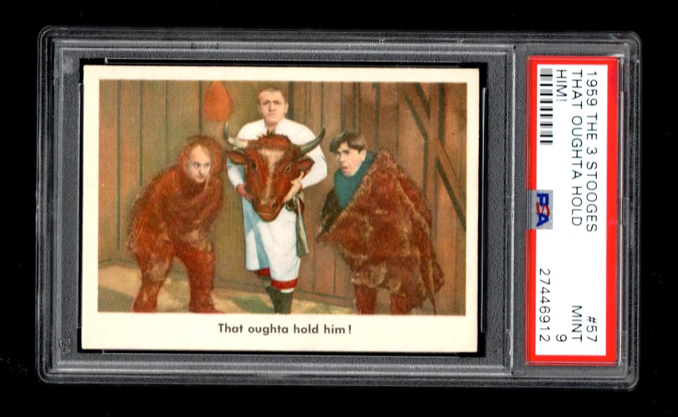 1959 Fleer Three Stooges #57 That oughta hold him !  PSA 9 - Image 1 of 2
