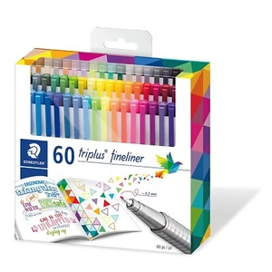 Staedtler Dry Safe 60 Colour Pack Of Triplus Fineliner Pens Set Super Fine Tips - Foto 1 di 6