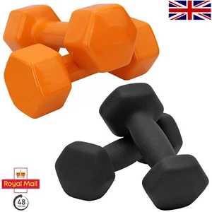 New Neoprene Dumbbell Home Weights Gym Fitness Sports Exercise Single - Pair - Picture 1 of 15