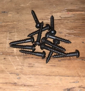 #2 X 1/2 Screws Slotted Round Head Steel Black American Old Stock - Picture 1 of 4
