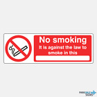 No Smoking It Is Against The Law Signs (with blank)