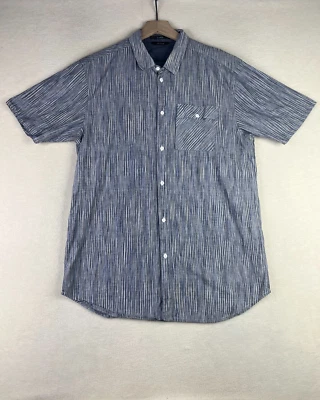 Camisa Kr3w Para Hombre XL Azul Abotonada Manga Corta Algodón Informal Foto 1 de 4
