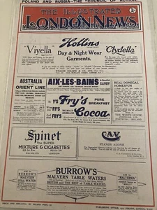 The Illustrated London News ~ 28. August 1920 Russland-Polen Mondlicht Fotografie - Bild 1 von 3