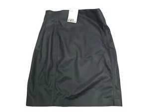 H&M Fuax Leather Grey Skirt With Zipper Back Size Us 2 - Picture 1 of 5