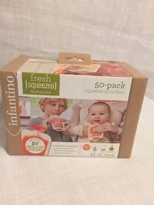 Infantino 50 Pack Squeeze Pouches  Homemade Baby Food NEW Sealed - Picture 1 of 8