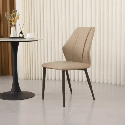 Polsterstuhl Esszimmerstuhl 2er Set Kunstleder Khaki Essstuhl Küchenstuhl Modern - Bild 1 von 4