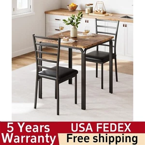 3 Piece Dining Table Set Kitchen Table and 2 Chairs Small Dining Furniture Set - Picture 1 of 15
