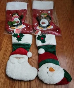 GUND AND GANZ CHRISTMAS STOCKINGS [PENGUINS, SANTA AND SNOWMAN] - Picture 1 of 9