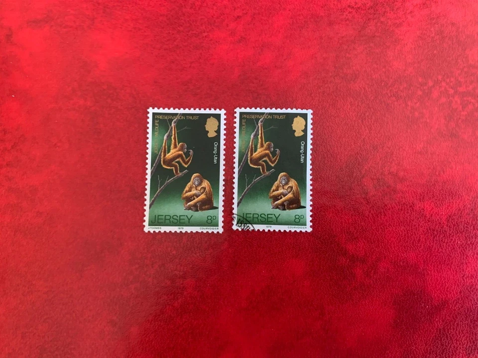 JERSEY 1979 USADO Y MNH PRESERVACIÓN DE LA VIDA SILVESTRE MONOS ORANGUTÁN Foto 1 de 1