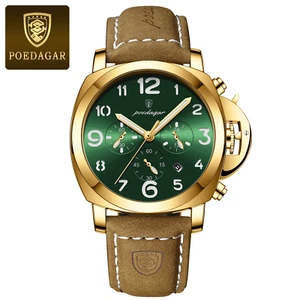 POEDAGAR Luxus Sport Uhr Für Mann Wasserdicht Leucht Datum Chronograph Männer Uh - Picture 1 of 21