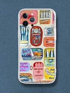 iPhone 16 16E 14 15 11 12 Plus Pro Silikon Hülle Case Sardinen Dose Retro Lebensmittel - Bild 1 von 1