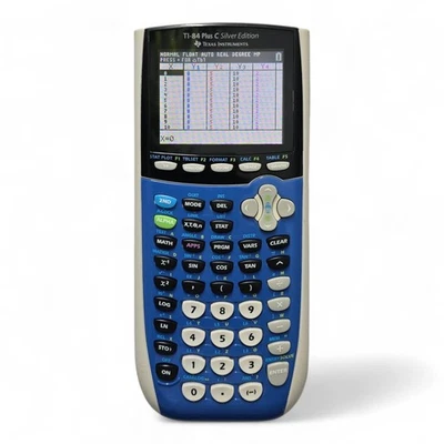 Texas Instruments TI-84 PLUS C Silver Edition Graphing Calculator BLUE w/Cover - Image 1 of 4