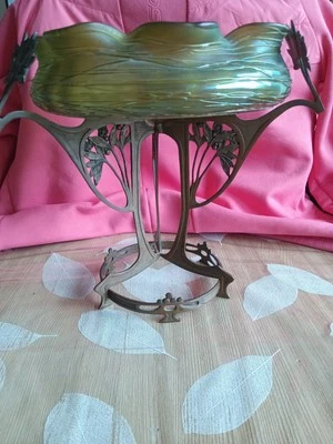 Sehr schöne alte Jugendstil Glasschale " Rarität " !!! - Bild 1 von 4