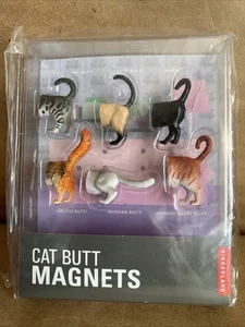 Nuevo juego de 6 imanes de refrigerador Kikkerland Cat Butt novedad - Imagen 1 de 3