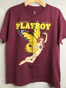 Playboy Barras de Colores Borgoña Mariposa Anime Niña Camiseta Gráfica Adulto Talla L GRANDE - Imagen 1 de 13