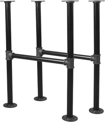 28 Inch Industrial Pipe Table Leg Set - Iron Base Legscoffee & End Tables, Desks - Image 1 of 4