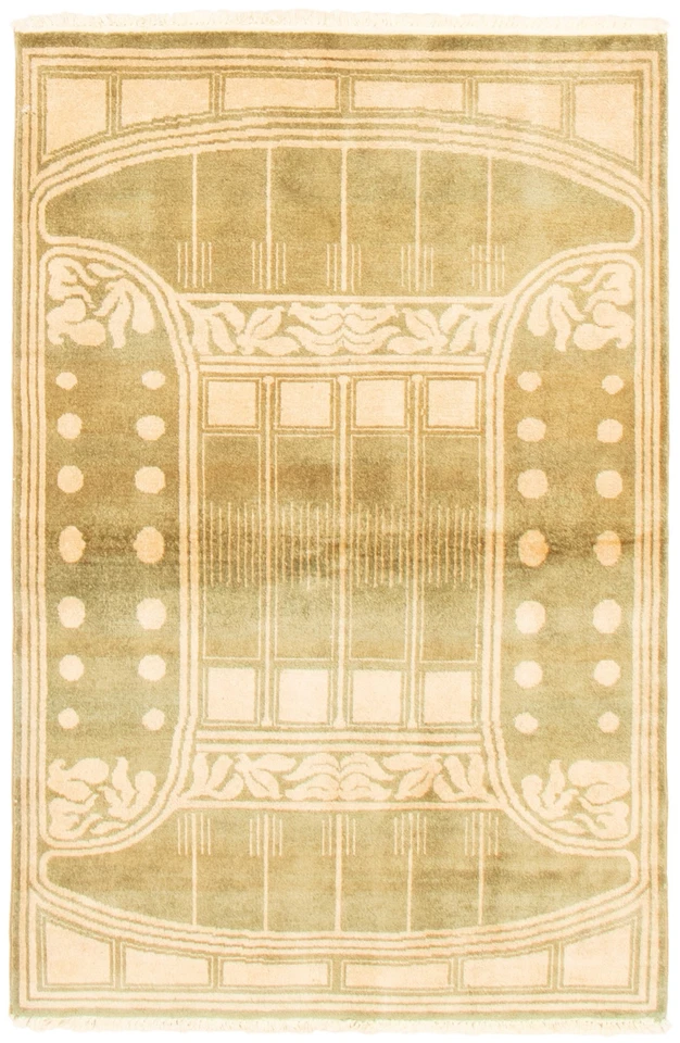 4'0" x 6'0" Hand Knotted Oriental Carpet Traditional Wool Area Rug - Image 1 of 4