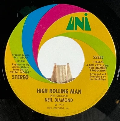 NEIL DIAMOND 45 HIGH ROLLING MAN / WALK ON WATER—M- - Image 1 of 4