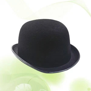 Klassischer Unisex strukturierter Woll-Fedora-Hut für Männer und Frauen (schwarz) - Bild 1 von 11