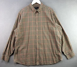 Cremieux Hemd Herren 2XL beige rot kariert Knopfleiste Langarm Baumwolle Freizeit - Bild 1 von 12