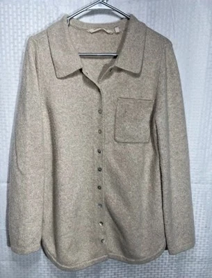 Camisa para mujer Soft Surroundings polar abotonada talla S crema Foto 1 de 4