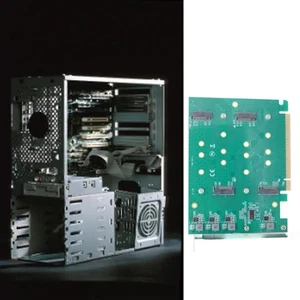4Port NVME To PCIe Expansion Card 32GB/s Speed RAIDs 0/1/10 Support MultiTasking - Afbeelding 1 van 8