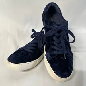 Kenneth Cole New York Women's Kam Navy Blue Velvet Sneakers Size 7.5M EUC - Picture 1 of 11