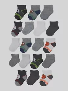 Calcetines al tobillo Wonder Nation para bebés niños, paquete de 18, surtido, talla: 0-6 meses - Imagen 1 de 2