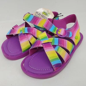 Western Chief Girls Child Size 9 Sandals Picnic Rainbow Ankle Strap Purple - Picture 1 of 7