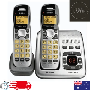 2x NBN Compatible Handset Cordless Phone Telephone Home Office Answering Machine - Picture 1 of 2