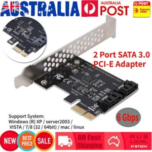 PCIe PCI Express to 6Gbps SATA 3.0 2-Port SATA III Expansion Card Board Adapter - Picture 1 of 12
