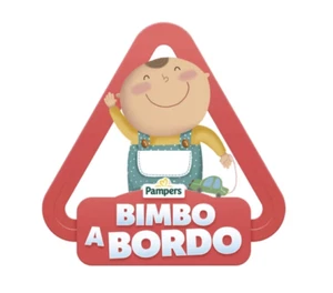 Adesivo BIMBO A BORDO di Pampers 16x16 cm - Foto 1 di 1