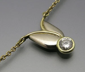 DISEÑO MADURO - CADENA COLLAR BRILLANTE DE ALTA CALIDAD - ORO AMARILLO 585/ORO BLANCO - Imagen 1 de 6