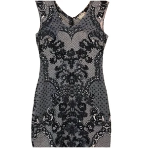 Yoana Baraschi Womens Floral Lace Print Dress Size 6 Blue Sheath Sleeveless - Picture 1 of 4