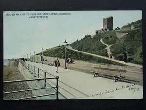 Wales ABERYSTWYTH South Marine Promenade & Castle c1907 Postcard by J.S. Peters - Picture 1 of 2