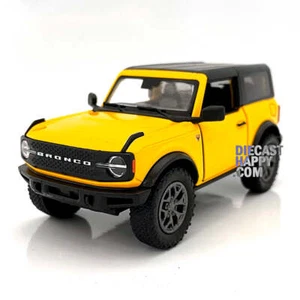 2022 Ford Bronco Hard Top 1:34 Scale Diecast Model Yellow by Kinsmart - Picture 1 of 2