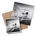 1 x Greeting Card & Sticker Set - BW - Private Jet Plane #38460