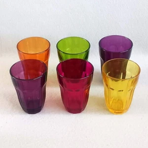 Juego de 6 vasos de jugo vintage de color Pasabahce de 4 pulgadas de alto - Imagen 1 de 5