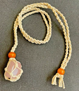 Rose Quartz crystal Handmade Macrame Necklace Interchangeable/adjustable - Picture 1 of 9