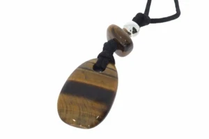 Kraftstein - Tigerauge Anhänger inkl. Seidenband und Silber Kuge - Bild 1 von 2