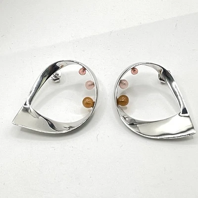 Pendientes de órbita MING YU WANG usados en excelente estado modernistas MCM arte portátil diseñador de Nueva York hechos a mano Foto 1 de 4