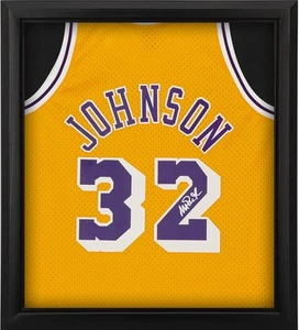 Magic Johnson Lakers Framed Signed Mitchell & Ness Swingman Jersey Shadowbox - Picture 1 of 1