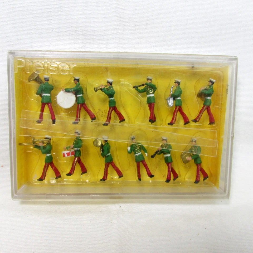 Raro PREISER #0615 HO Escala 1/87 Modelo Conjunto de 12 Intérpretes de Banda de Marcha Alemania Foto 1 de 4