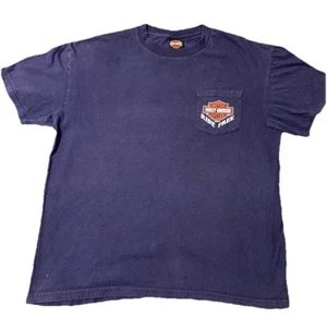 Harley Davidson Ride Free Chester’s HD Reno NV Pocket Tee 2011 Blue Men XL Biker - Picture 1 of 8