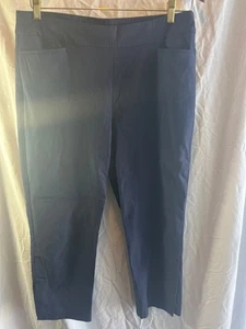 Chicos Pants 2 Large 12 Black Pull On Stretch Ankle - Picture 1 of 4